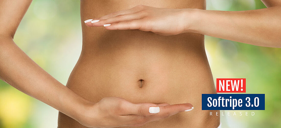 Woman's belly suggesting better digestabilty